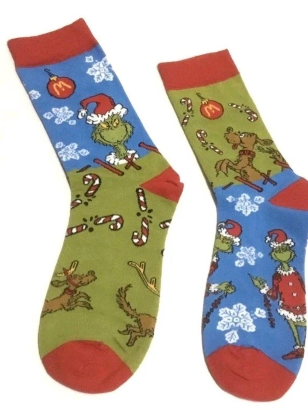 McDonald's Canada The Grinch 2025 Socks NEW Adult One Size Blue Green Color